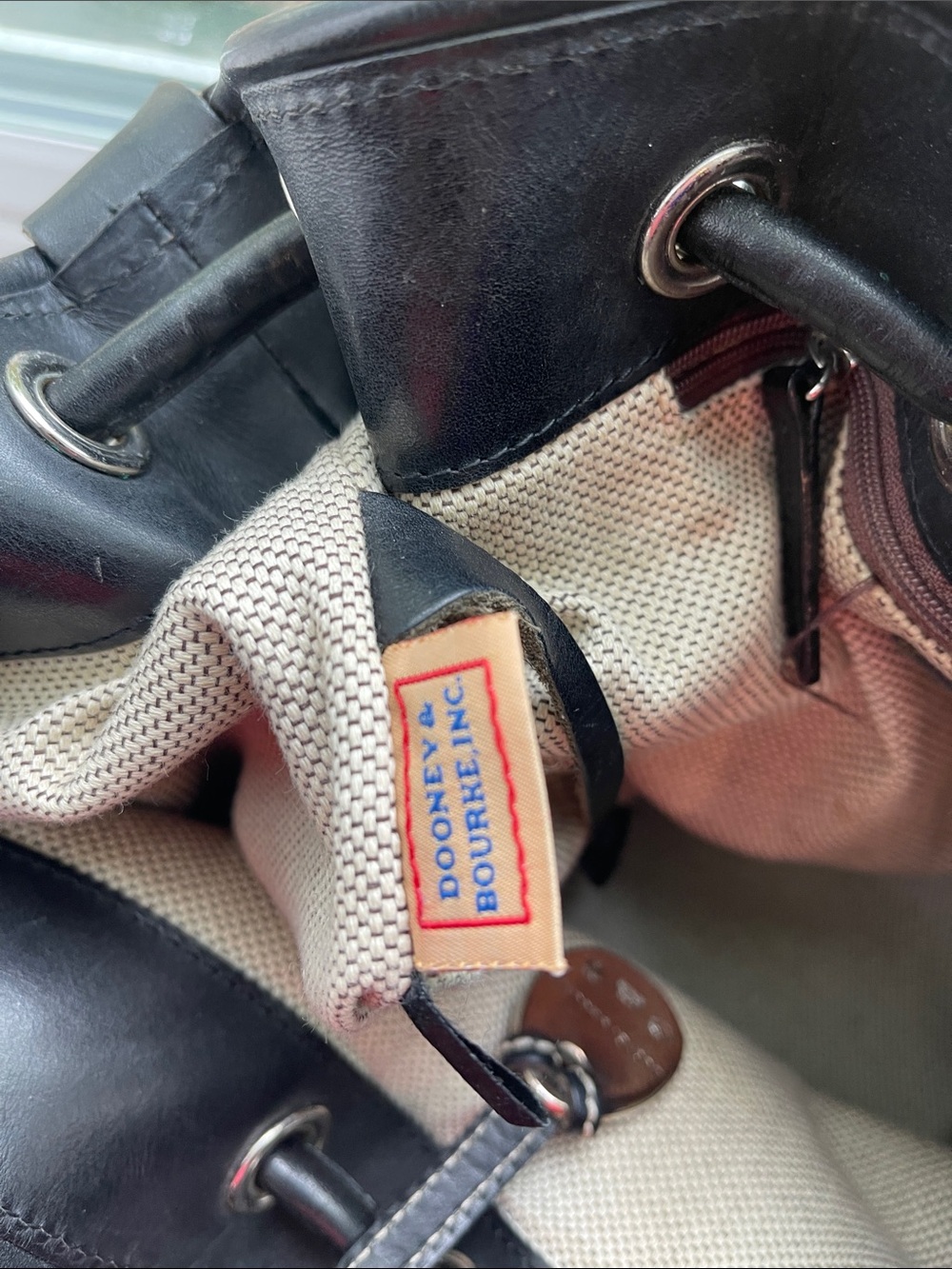 Dooney & Bourke Black Pebble Leather Drawstring Crossbody Bucket Bag - Picture 11 of 11